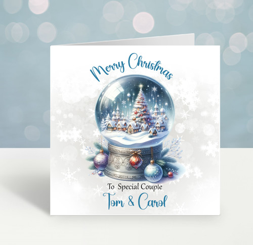 Christmas card snow globe - christmas,