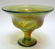 Vintage Eric Berlin Signed Studio Glass Compote Alder House Studios Oregon