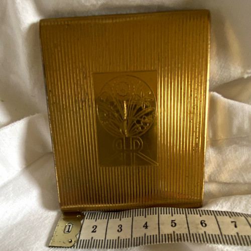 Vintage gold tone powder - gold-tone,