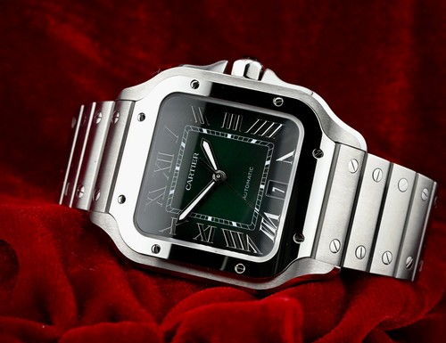 Cartier santos green - green, dial