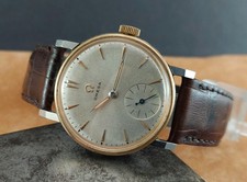 Antique OMEGA Calatrava 2243/5 Steel / Gold Watch. Caliber 30T2. Ca 1944