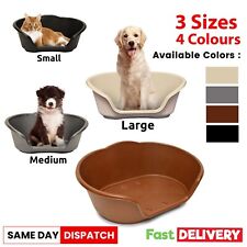 Pet Basket Heavyduty Plastic Dog Puppy Ventilated Soft Bed Warm Cushion Washable