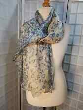 Morgan and Oates Gorgeous 100% silk scarf grey beige leaf design