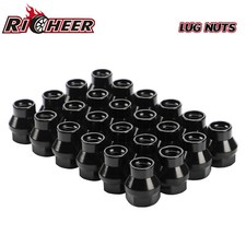 24PC 12x1.5 Lug Nuts Black