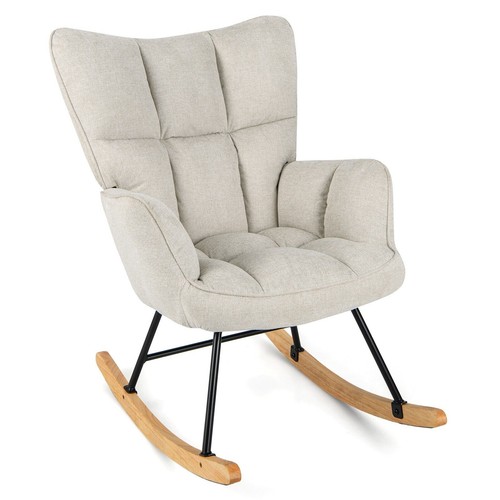 Costway modern linen - costway, rocking