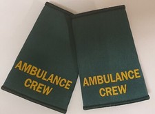 Woven Ambulance Crew Epaulette Slider Pair Green Epaulettes