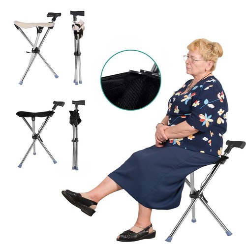 Mobility walking stick - , seat