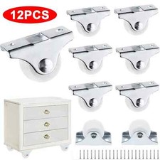 12X Fixed Castor Wheels for Furniture Cabinet Small Casters Non-Swivel 25MM UK