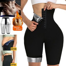 Women Sweat Sauna Waist Trainer Pants Body Shaper Fitness Shorts For Weight Loss