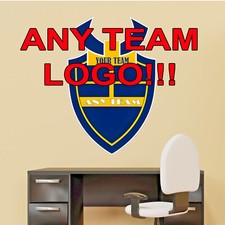 Any Sport Team Badge Logo Crest Large Wall Sticker Art Football Rugby Basketball