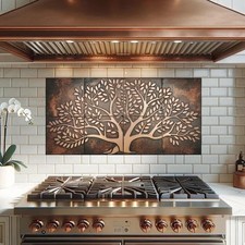 Copper Tree of Life Copper Wall Tiles Vida -8 Copper Backsplash Tiles for...