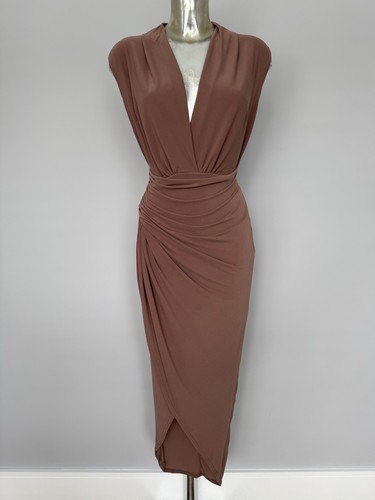 Plunge neckline ruched - ruched, evening
