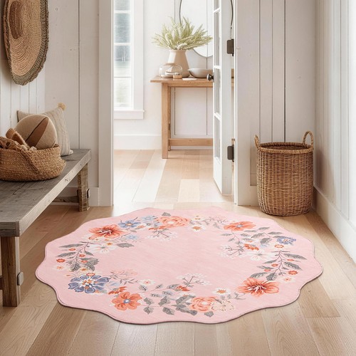 Soanny round floral rug 120 - soanny,