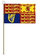 ROYAL STANDARD UK HAND WAVING FLAG medium 9" X 6" QUEEN ELIZABETH 2ND ROYALTY