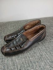 Rohde Womens Brown Leather Shoes Size 5.5 UK Ladies Slip On Shoes