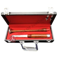 Great Highland Practice Chanter with Brown Silver Finish Hard Case plastic Reeds