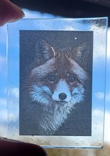 Foxes stained glass Fox kiln fired piece
