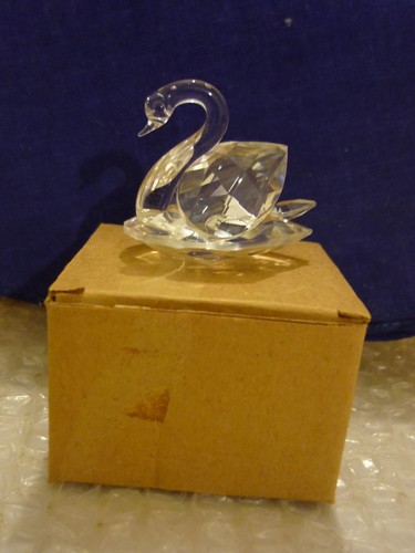 Small crystal glass swan - crystal,