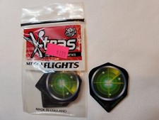 Dart World Poly STANDARD Green / Black Target Cross Hairs Dart Flights 1 set NEW