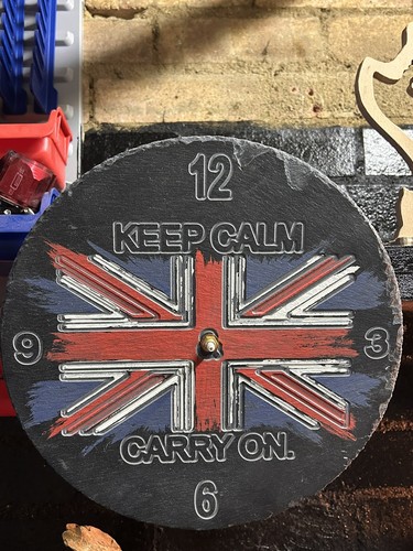 Handmade slate wall clock - handmade,