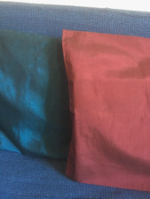Thai Silk Cushion Cover 40cm Square Fair Trade Two Tone Satin Button Closure