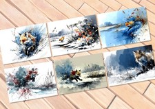 Winter Fox in Snow 5"x7" Print