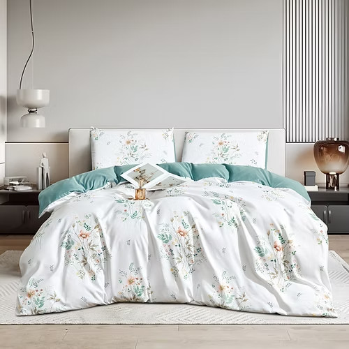 Evie floral leaf printed duvet - evie,