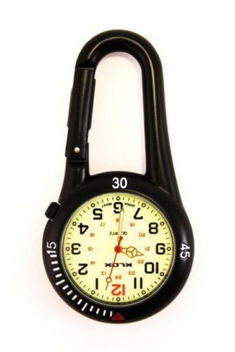 Black clip carabiner fob - black, clip-on