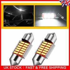2PCS Festoon White LED COB SMD Light Bulbs Lamps Interior C5W Bulb 12v 31mm UK