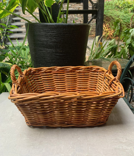 Brown wicker storage - wicker, basket