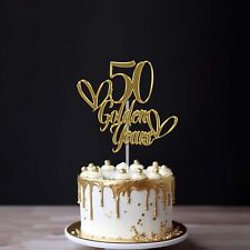 Personalised 50th Golden Anniversary Cake Topper Acrylic Decor Custom Year