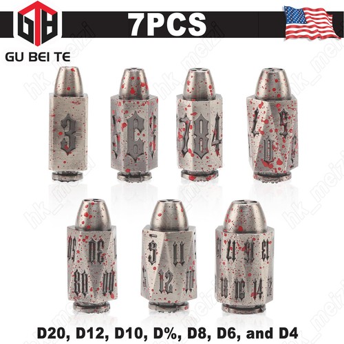 7pcs bullet metal dice set - bullet,