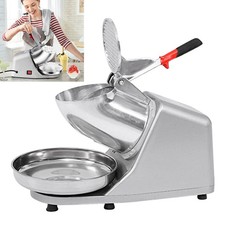 Electric Ice Crusher Snow Cone Maker Stainless Steel Shaved Ice Machine 380W