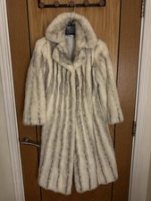 Ivory Real Mink Fur Coat size