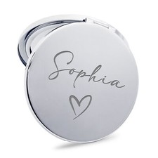 Personalised Engraved Compact Mirror Gift for Her Birthday Wedding Christmas