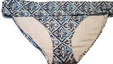 Tesco F&F Ladies bikini Swim bottoms Plus Size 20 blue white hipster New