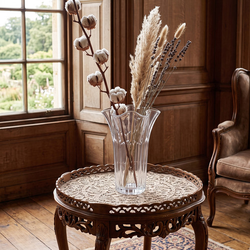 Clear heavy glass flowers vase - heavy,