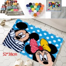 Latch Hook Kit Rug Embroidery Material Pack Home Cartoon Mouse Design Carpet DIY
