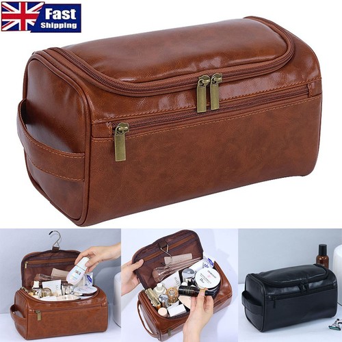 Mens travel wash bag - bag, pu
