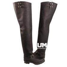Mens Black Leather Thigh High