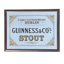 Guinness Stout Style Wooden Framed Extra Large Mirror | Pub Mirror  87x67x2cm