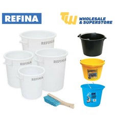 Refina Large Plastering Rendering Plaster Mixing Bucket & Cleaning Brushes