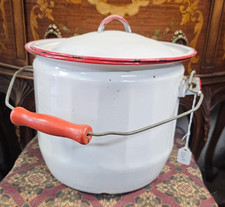 Vintage Red And White Enamel