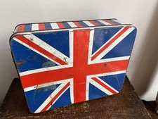 Vintage Distressed Union Jack British Flag Huntley & Palmer Biscuit Tin