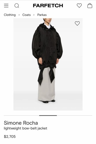 Simone rocha nylon parka size - nylon,