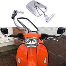 2x 7/8" Motorcycle Bar End Side Mirrors Rectangle For Royal Alloy Vespa/Piaggio