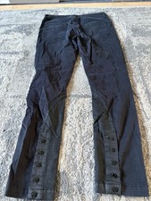 KAREN MILLEN BLACK WAX COTTON SKINNY STRETCH-JEANS JEGGINS SIZE 10