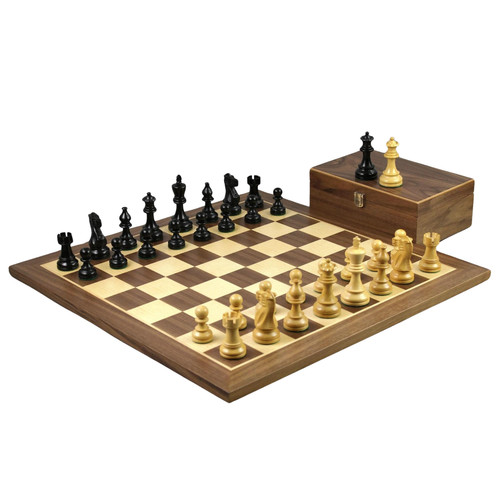 Walnut chess set inch with - chess,