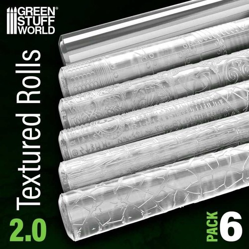 Textured rolling pins - textured, packx6