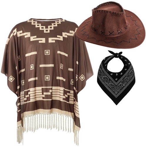Adults western poncho - western,